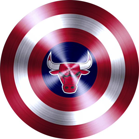 Captain American Shield With Chicago Bulls Logo vinyl decal